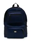 Dolce & Gabbana Logo-embroidered Mesh Backpack In Blue