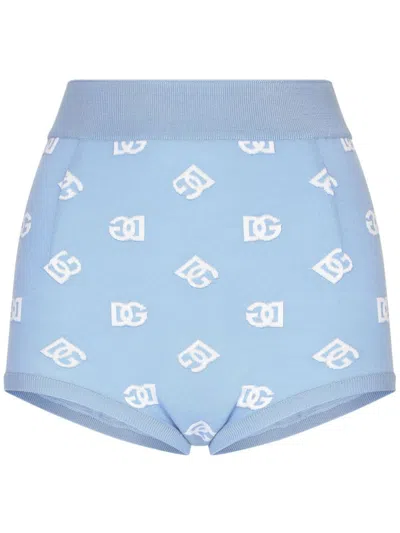 DOLCE & GABBANA LOGO-EMBROIDERED MINI-SHORTS