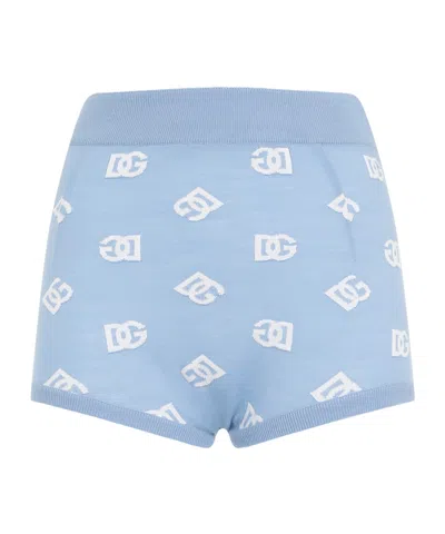 DOLCE & GABBANA DOLCE  GABBANA LOGO EMBROIDERED ELASTIC WAIS MINI SHORTS