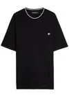 Dolce & Gabbana Black Crewneck T-shirt With Logo Embroidery On The Front In Black