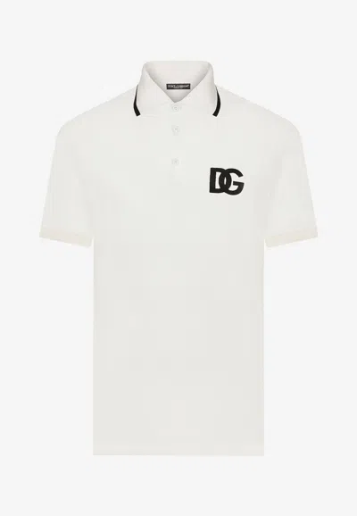Dolce & Gabbana White Cotton Collared Short Sleeves T-shirt In Neutral
