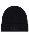 DOLCE & GABBANA LOGO-EMBROIDERED RIBBED-KNIT BEANIE