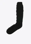 Dolce & Gabbana Logo Embroidered Ribbed Socks In Black