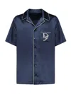 Dolce & Gabbana Blue Silk Short Sleeve Shirt
