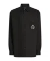 Dolce & Gabbana Cotton Tuxedo Shirt With Heraldic Patch In Black