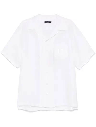 Dolce & Gabbana Logo-embroidered Shirt In White
