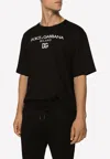 Dolce & Gabbana Logo-embroidered Short-sleeved T-shirt In Black