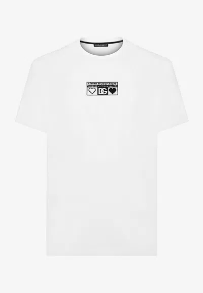 Dolce & Gabbana T-shirt Mit Logo-print In Optic White