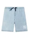 Dolce & Gabbana Logo-embroidered Shorts In Blue