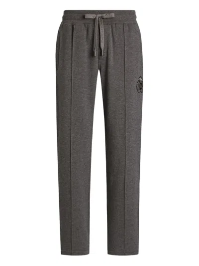 Dolce & Gabbana Logo-embroidered Side-stripe Track Pants In Gray