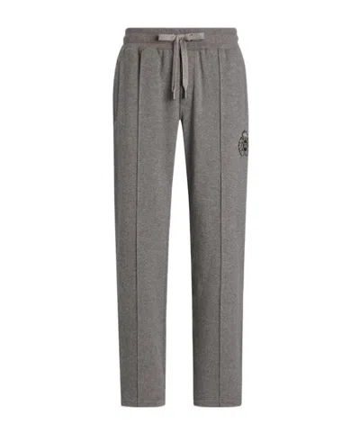 Dolce & Gabbana Logo-embroidered Side-stripe Track Pants In Gray