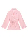 Dolce & Gabbana Logo-embroidered Silk Blouse In Pink