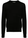 Dolce & Gabbana Logo-embroidered Silk Jumper In Black