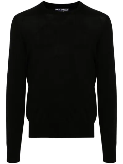 DOLCE & GABBANA LOGO-EMBROIDERED SILK JUMPER