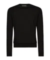 Dolce & Gabbana Logo-embroidered Silk Jumper In Black