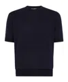 Dolce & Gabbana Logo-embroidered Silk Knitted Top In Black