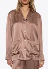 Dolce & Gabbana Buttoned Long-sleeved Pajama Shirt In Pink
