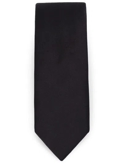 DOLCE & GABBANA LOGO-EMBROIDERED SILK TIE