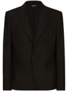 Dolce & Gabbana Single-breasted Wool Taormina-fit Jacket With Dg Patch In Black