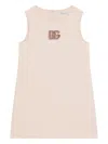 Dolce & Gabbana Logo-embroidered Sleeveless Dress In Brown