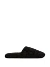 Dolce & Gabbana Logo-embroidered Slippers In Black