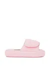 Dolce & Gabbana Logo-embroidered Slippers In Pink