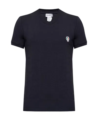 DOLCE & GABBANA DOLCE  GABBANA LOGO EMBROIDERED T-SHIRT