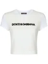 Dolce & Gabbana Logo-embroidered Stretch-cotton T-shirt In White