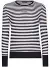 Dolce & Gabbana Lightweight Striped Wool Pullover Sweater In White