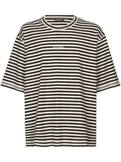Dolce & Gabbana Dolce&gabbana Men Striped T-shirt In Multicolor