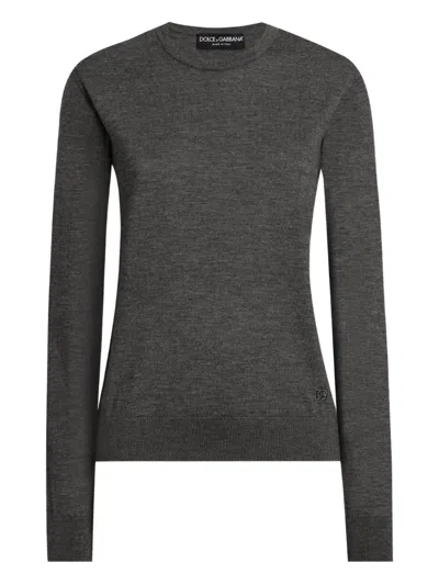 Dolce & Gabbana Logo-embroidered Sweater In Black
