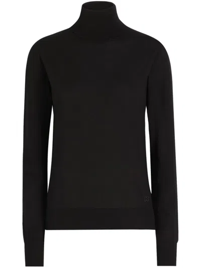 Dolce & Gabbana Logo-embroidered Sweater In Black