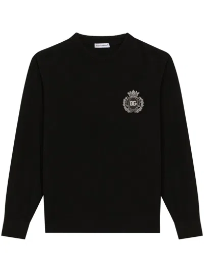 Dolce & Gabbana Kids' Logo-embroidered Sweatshirt In Black