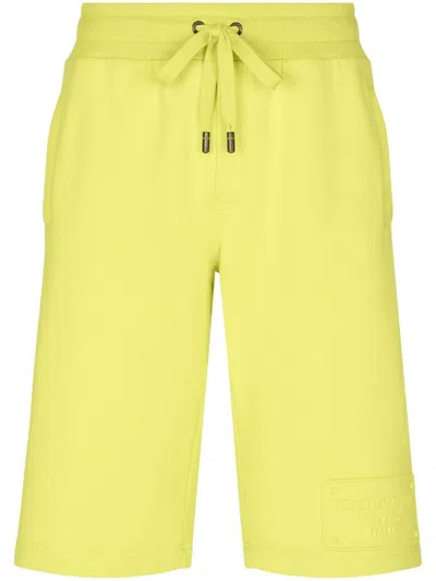 Dolce & Gabbana Joggingshorts Mit Logo-stickerei In Yellow