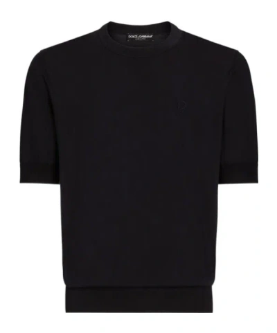 DOLCE & GABBANA LOGO-EMBROIDERED T-SHIRT