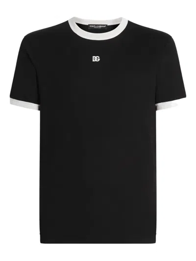 Dolce & Gabbana Men Short Sleeve Crew-neck T-shirt In Black