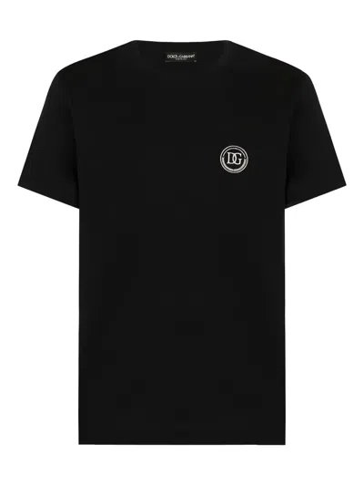 DOLCE & GABBANA LOGO-EMBROIDERED T-SHIRT