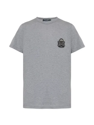 DOLCE & GABBANA LOGO-EMBROIDERED T-SHIRT