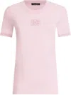 Dolce & Gabbana Cotton Logo T-shirt In Pink