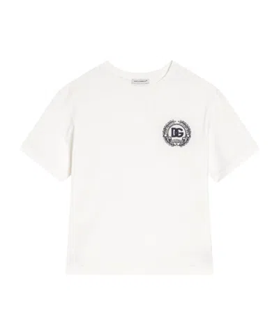 Dolce & Gabbana Logo-embroidered T-shirt In White