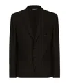 Dolce & Gabbana Single-breasted Wool Taormina-fit Jacket With Dg Patch In Black
