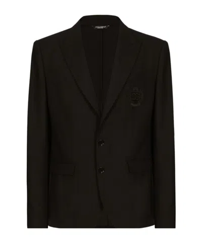 DOLCE & GABBANA DOLCE  GABBANA LOGO EMBROIDERED TAILORED BLAZER