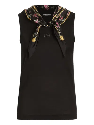 Dolce & Gabbana Logo-embroidered Tank Top In Multi