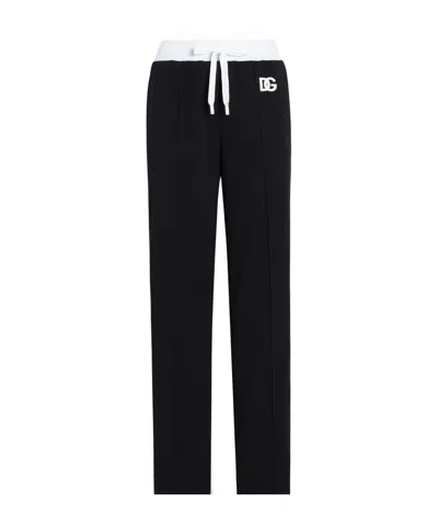 Dolce & Gabbana Logo-embroidered Track Pants In Black