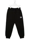Dolce & Gabbana Black Logo Cotton Track Pants In Black