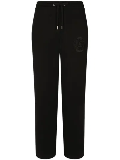Dolce & Gabbana Logo-embroidered Track Pants In Black