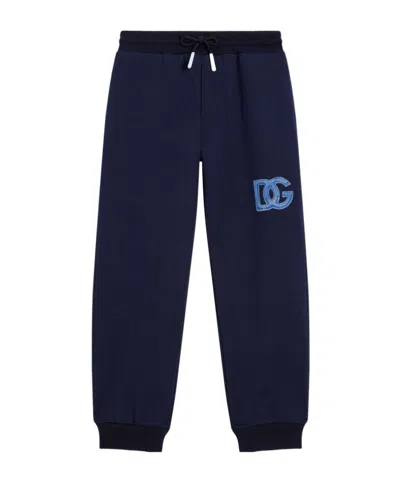 Dolce & Gabbana Logo-embroidered Track Pants In Blue