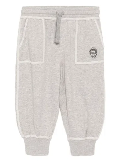 Dolce & Gabbana Kids' Logo-embroidered Track Pants In Grey