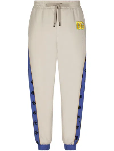 Dolce & Gabbana Logo-embroidered Track Pants In Neutrals