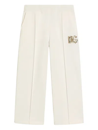 Dolce & Gabbana Kids' Logo-embroidered Trousers In Neutral